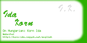 ida korn business card